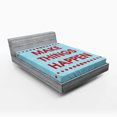 thumbnail image 1 of Ambesonne Saying Fitted Sheet, Positive Life Motivation, Full Size, Turquoise Maroon, 1 of 3