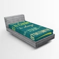 thumbnail image 1 of Ambesonne Saying Fitted Sheet, Retro Poster, Twin XL Size, Jade Green Tan, 1 of 2