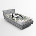 thumbnail image 1 of Ambesonne Saying Fitted Sheet, Romantic Bird, Twin Size, Black Green Pink, 1 of 2