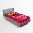 thumbnail image 1 of Ambesonne Saying Fitted Sheet, Typography, Twin XL Size, Dark Coral Multicolor, 1 of 2