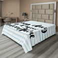 thumbnail image 1 of Ambesonne Saying Flat Sheet, Adventure Text, Queen Size, Pale Blue, 1 of 1