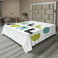 thumbnail image 1 of Ambesonne Saying Flat Sheet, Boys Hello World Polka Dots, Queen Size, White Multicolor, 1 of 1