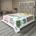 thumbnail image 1 of Ambesonne Saying Flat Sheet, Cartoon Flowers and Animals, California King, Multicolor, 1 of 1