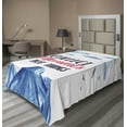 thumbnail image 1 of Ambesonne Saying Flat Sheet, Clouds Birds Mountains Scene, TwinXL Size, Azure Blue and White, 1 of 1
