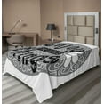 thumbnail image 1 of Ambesonne Saying Flat Sheet, Expression Lettering, Twin Size, Grey Black and White, 1 of 1