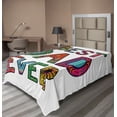 thumbnail image 1 of Ambesonne Saying Flat Sheet, Fathers Day Best Dad Ever, TwinXL Size, Multicolor, 1 of 1