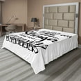 thumbnail image 1 of Ambesonne Saying Flat Sheet, Floral Phrase, Full Size, Black and White, 1 of 1