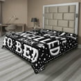 thumbnail image 1 of Ambesonne Saying Flat Sheet, Go Back to Bed Funny Phrase, King Size, Charcoal Grey and White, 1 of 1