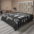thumbnail image 1 of Ambesonne Saying Flat Sheet, Hand Lettering Typography, Full Size, Charcoal Grey and White, 1 of 1