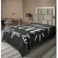 thumbnail image 1 of Ambesonne Saying Flat Sheet, Hand Lettering Typography, TwinXL Size, Charcoal Grey and White, 1 of 1