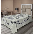 thumbnail image 1 of Ambesonne Saying Flat Sheet, Hand Written Text, TwinXL Size, Pale Taupe Dark Blue, 1 of 1