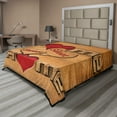 thumbnail image 1 of Ambesonne Saying Flat Sheet, Hearts Words, California King, Pale Brown Red Black, 1 of 1