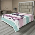 thumbnail image 1 of Ambesonne Saying Flat Sheet, Horizontal Pastel Stripes, King Size, Pale Pink Pale Blue, 1 of 1