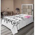 thumbnail image 1 of Ambesonne Saying Flat Sheet, I Beleive in Miracles Text, Twin Size, Pink Charcoal Grey White, 1 of 1