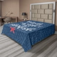 thumbnail image 1 of Ambesonne Saying Flat Sheet, Nautical Text with Starfish, Full Size, Dark Sky Blue Slate Blue, 1 of 1