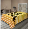 thumbnail image 1 of Ambesonne Saying Flat Sheet, Never Stop Exploring Ombre, Twin Size, Earth Yellow and Black, 1 of 1