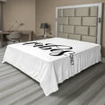 thumbnail image 1 of Ambesonne Saying Flat Sheet, Optimistic Monochrome, King Size, Charcoal Grey White, 1 of 1