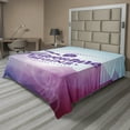 thumbnail image 1 of Ambesonne Saying Flat Sheet, Polygonal Mountains Triangle, Queen Size, Purple Magenta Blue, 1 of 1