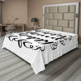 thumbnail image 1 of Ambesonne Saying Flat Sheet, Positive Happy Mind and Life, King Size, Charcoal Grey and White, 1 of 1