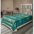 thumbnail image 1 of Ambesonne Saying Flat Sheet, Retro Poster, Twin Size, Jade Green Tan, 1 of 1