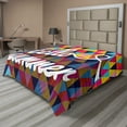 thumbnail image 1 of Ambesonne Saying Flat Sheet, Retro Triangles Hello Summer, Queen Size, Multicolor, 1 of 1