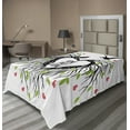 thumbnail image 1 of Ambesonne Saying Flat Sheet, Romantic Bird, TwinXL Size, Black Green Pink, 1 of 1