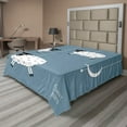 thumbnail image 1 of Ambesonne Saying Flat Sheet, Sheep Moon Star, Queen Size, Slate Blue Black White, 1 of 1