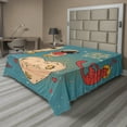 thumbnail image 1 of Ambesonne Saying Flat Sheet, Space Love Astronaut and Cat, King Size, Multicolor, 1 of 1