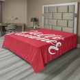 thumbnail image 1 of Ambesonne Saying Flat Sheet, Summer Hand Written Words, Queen Size, Dark Coral and White, 1 of 1