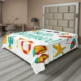 thumbnail image 1 of Ambesonne Saying Flat Sheet, Summer Objects Hello Summer, King Size, Multicolor, 1 of 1
