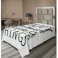 thumbnail image 1 of Ambesonne Saying Flat Sheet, Sun with Laurel Leaf, TwinXL Size, Black and White, 1 of 1