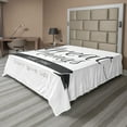 thumbnail image 1 of Ambesonne Saying Flat Sheet, Thing Take Time, Full Size, Black White, 1 of 1
