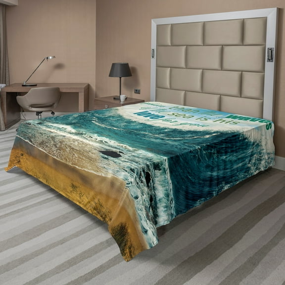 Ambesonne Saying Flat Sheet, Valentines Day Theme, Queen Size, Multicolor