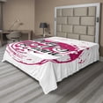 thumbnail image 1 of Ambesonne Saying Flat Sheet, Vortex Be Mine Wording, Full Size, Magenta Black White, 1 of 1
