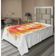 thumbnail image 1 of Ambesonne Saying Flat Sheet, Warm Color Splash Message, TwinXL Size, Orange Yellow, 1 of 1