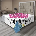thumbnail image 1 of Ambesonne Saying Flat Sheet, Will You Be My Valentine, King Size, Turquoise Pink and Black, 1 of 1