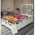 thumbnail image 1 of Ambesonne Saying Flat Sheet, Yes You Can Word Bubble, Twin Size, Hot Pink Yellow and Blue, 1 of 1