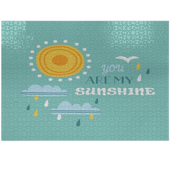 Ambesonne Saying Jigsaw Puzzle Durable Cardboard, Weather Elements Slogan, 1000 pcs, Pale Blue Pale Blue