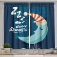 thumbnail image 1 of Ambesonne Saying Kitchen Curtains, Bedtime Sleep Moon, 55"x39", Multicolor, 1 of 3