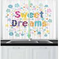 thumbnail image 1 of Ambesonne Saying Kitchen Curtains, Calligraphy and Swirls, 55"x39", Multicolor, 1 of 2