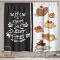 thumbnail image 1 of Ambesonne Saying Kitchen Curtains, Eat Dessert First Patisserie, 55"x39", Multicolor, 1 of 2