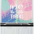 thumbnail image 1 of Ambesonne Saying Kitchen Curtains, Grunge Color Smear Slogan, 55"x39", Multicolor, 1 of 2
