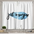 thumbnail image 1 of Ambesonne Saying Kitchen Curtains, Imagine Inspiration, 55"x45", Blue Black and White, 1 of 3