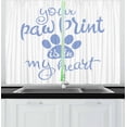 thumbnail image 1 of Ambesonne Saying Kitchen Curtains, Paw Print is in My Heart, 55"x45", Ceil Blue and White, 1 of 1