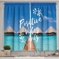 thumbnail image 1 of Ambesonne Saying Kitchen Curtains, Positive Vibes Only Message, 55"x39", Multicolor, 1 of 3