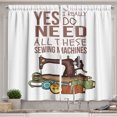 thumbnail image 1 of Ambesonne Saying Kitchen Curtains, Sewing Machines Hobby Craft, 55"x45", Pale Caramel, 1 of 3