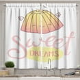 thumbnail image 1 of Ambesonne Saying Kitchen Curtains, Sleeping Jelly, 55"x39", Cream Pink, 1 of 3