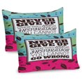 thumbnail image 1 of Ambesonne Saying Pillow Sham 2 Pack, Frame Retro, 26"x20", Magenta Aqua Brown, 1 of 3