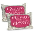 thumbnail image 1 of Ambesonne Saying Pillow Sham 2 Pack, Frame with Flowers, 36"x20", Pink Tan, 1 of 3