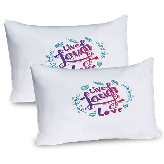 Ambesonne Saying Pillow Sham 2 Pack, Inspiration Phrase, 36"x20", Violet Red Violet Blue